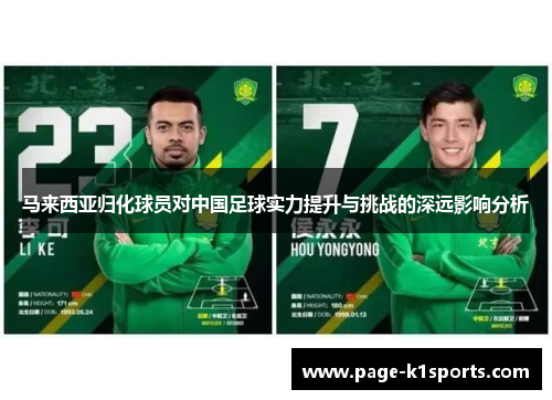 马来西亚归化球员对中国足球实力提升与挑战的深远影响分析 马来西亚归化球员对中国足球实力提升与挑战的深远影响分析